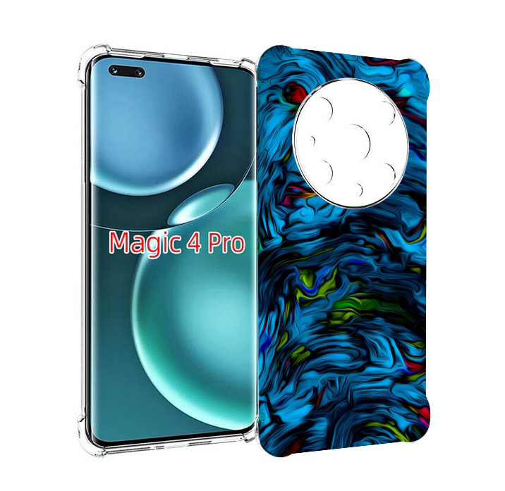 

Чехол MyPads голубая краска в темноте для Honor Magic4 Pro, Прозрачный, Tocco