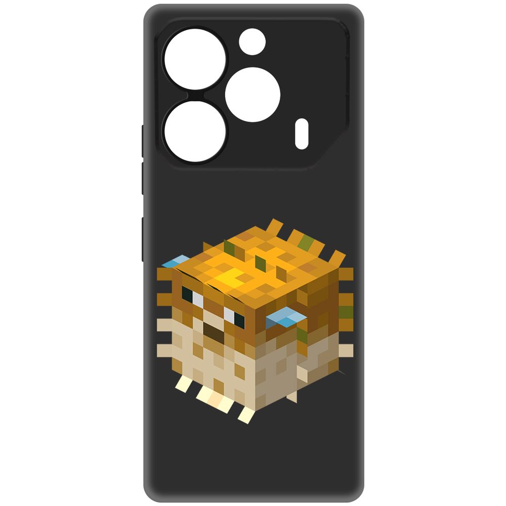 

Чехол-накладка Krutoff Soft Case Minecraft-Иглобрюх для TECNO Pova 6 Pro черный