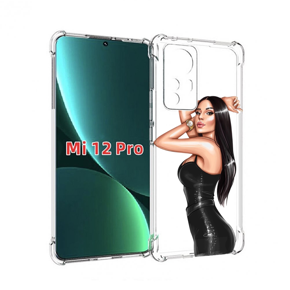 Чехол MyPads Брюнетка-с-часами для Xiaomi 12S Pro