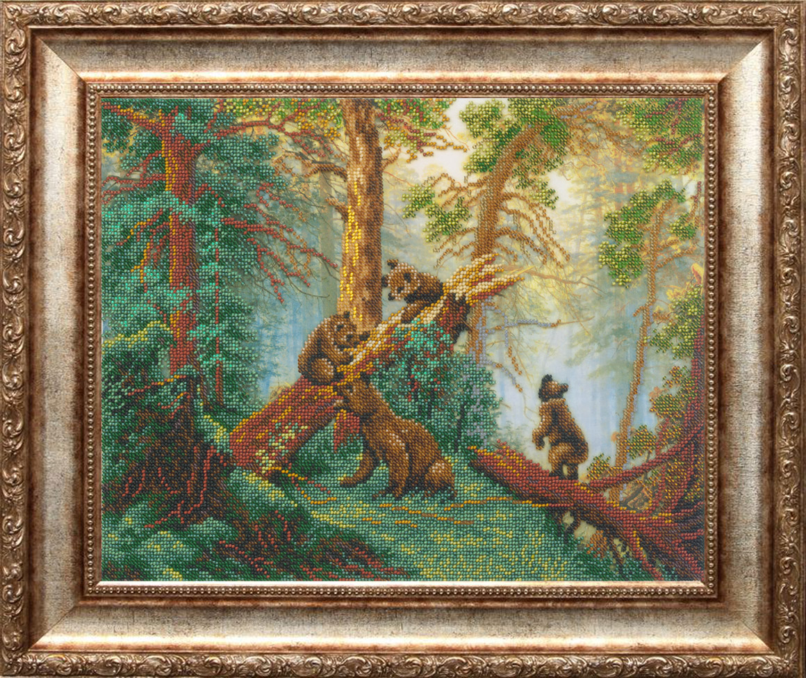 

Русская искусница Мишки в сосновом лесу, 27*38 см