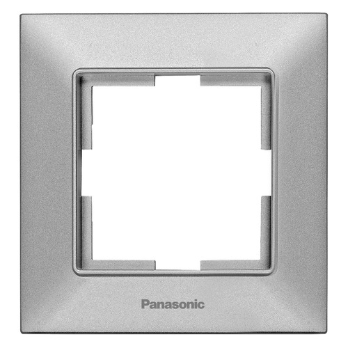 фото Рамка panasonic arkedia slim (wntf08012sl-ru) декор. 1x пластик серебро (упак.:1шт)