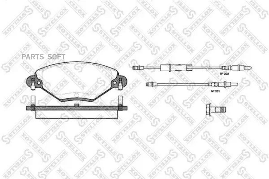 

Колодки дисковые п. с антискр. пл. Citroen C5 2.0i 16V/2.0HDi 00> с датчиком и 839 004B-SX