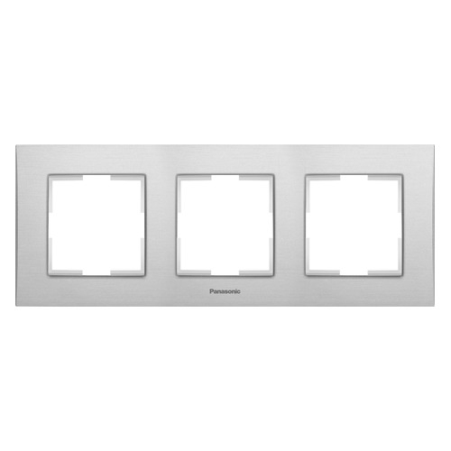 

Рамка Panasonic Karre Plus (WKTF08033AS-RU) 3x гориз.мон. металл серебро (упак.:1шт), Серебристый