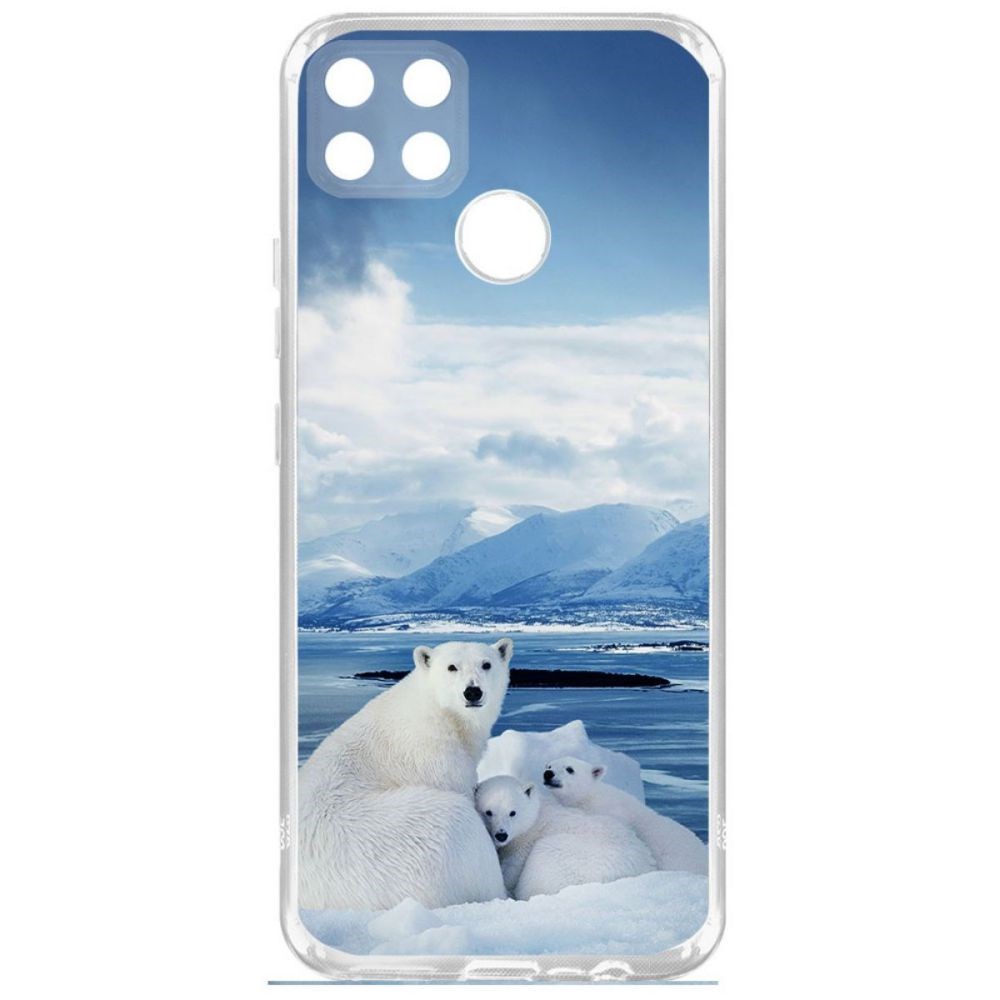 

Чехол-накладка Krutoff Clear Case Полярные медведи для Realme C25s, Прозрачный