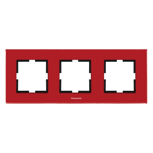 

Рамка Panasonic Karre Plus (WKTF08033GC-RU) 3x гориз.мон. стекло бордовый (упак.:1шт), Красный