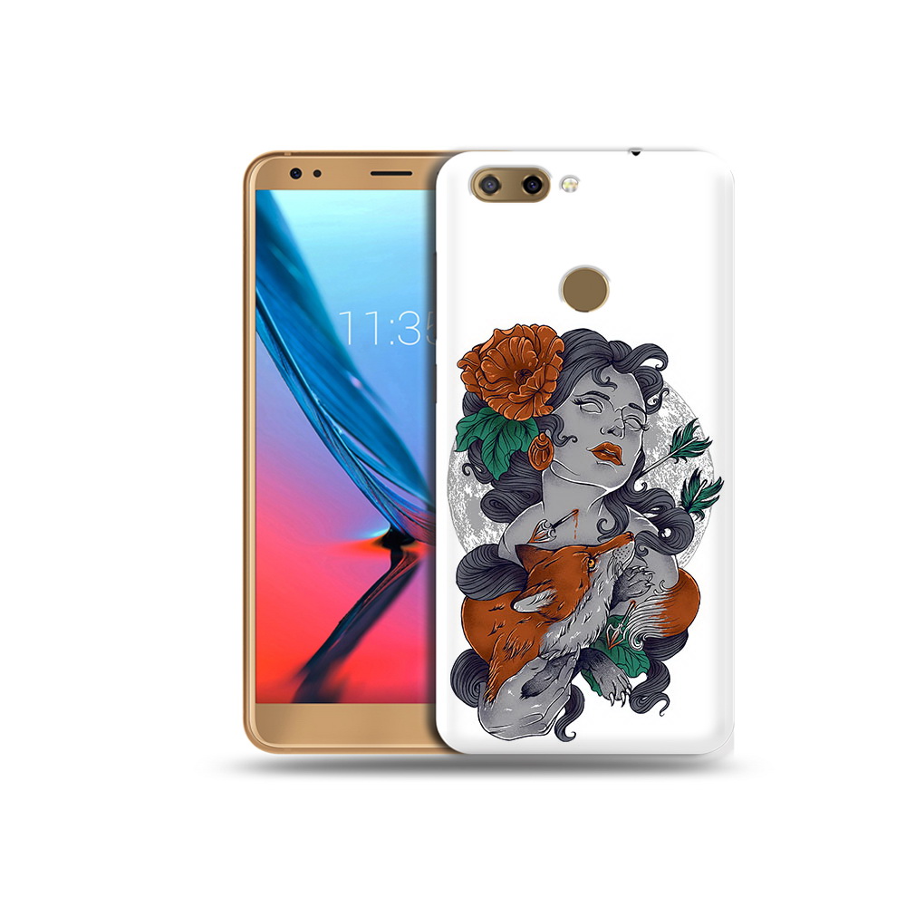 

Чехол MyPads Tocco для ZTE Blade V9 темная девушка с лисой (PT106427.464.639), Прозрачный, Tocco