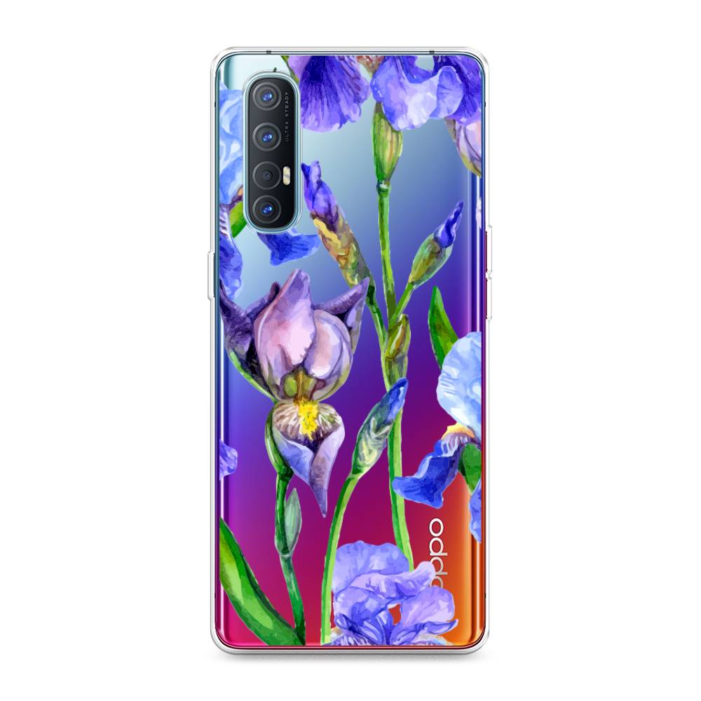 

Чехол Awog на Oppo Reno 3 Pro "Синие ирисы", Разноцветный, 252550-8