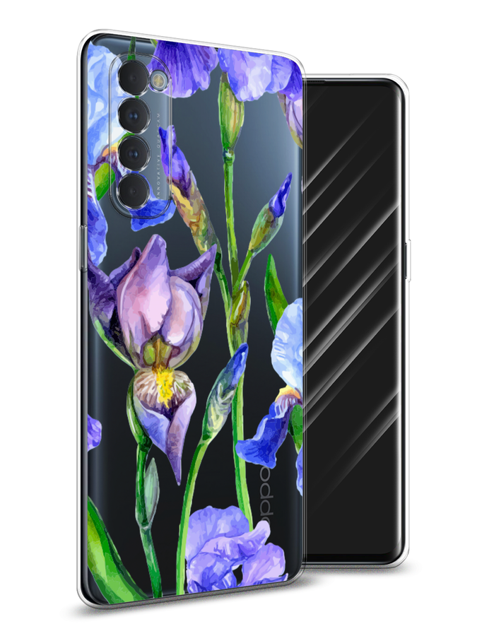 

Чехол Awog на Oppo Reno 4 Pro "Синие ирисы", Разноцветный, 258950-8
