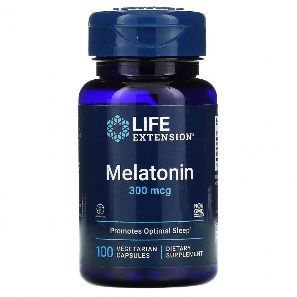 

Мелатонин Life Extension Melatonin 300 mcg, 100 капсул