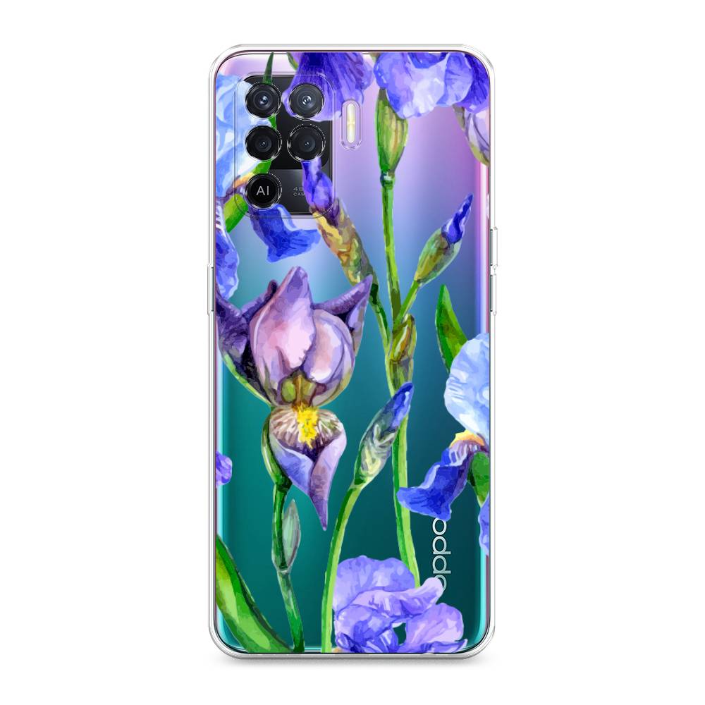 

Чехол Awog на Oppo Reno 5 Lite "Синие ирисы", Разноцветный, 255150-8