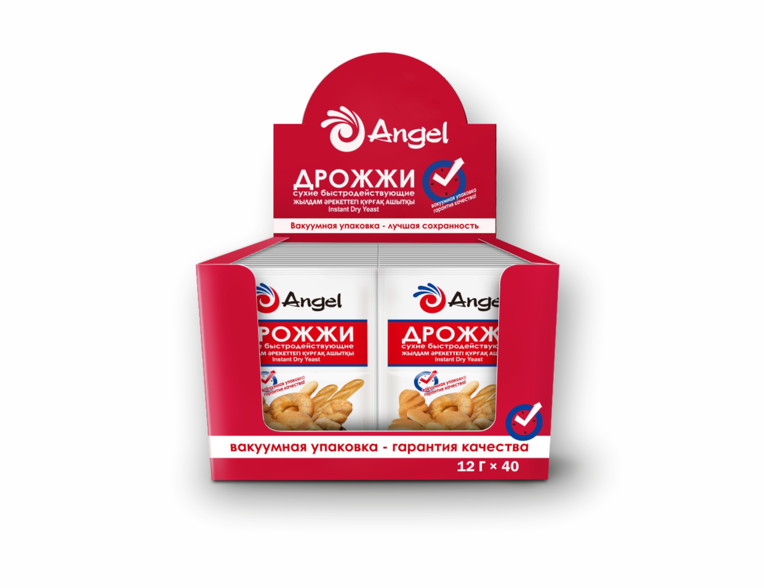 Дрожжи инстантные хлебопекарные Angel 12гр  в кауумной упаковке (40 шт)