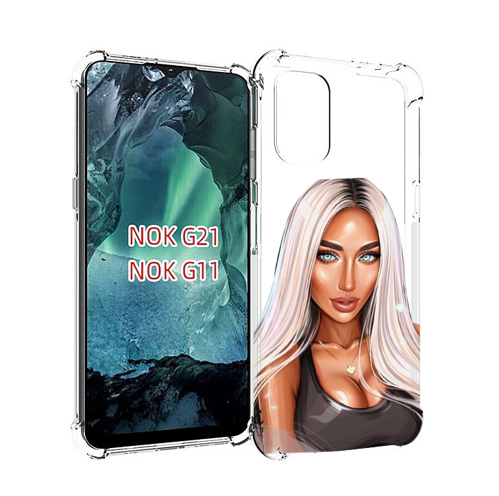 

Чехол Mypads Блондинка Женский Для Nokia G11/G21, Прозрачный, Tocco