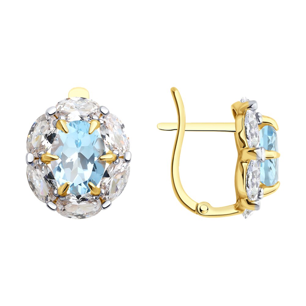 

Серьги из золото Diamant 53-320-02291-1, фианит/топаз, 53-320-02291-1