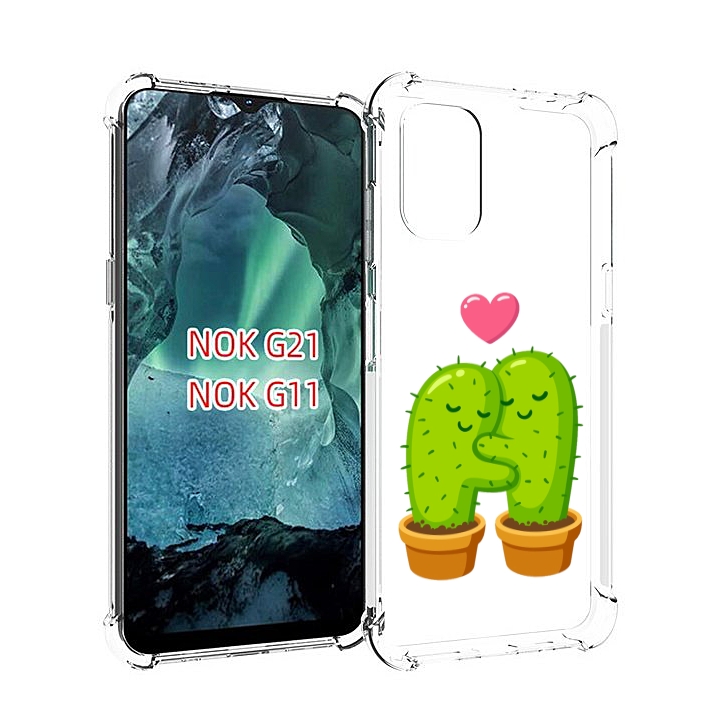 

Чехол Mypads Влюбленные-Кактусы Для Nokia G11/G21, Прозрачный, Tocco
