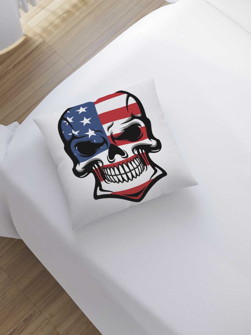 фото Наволочка декоративная joyarty "американский череп" на молнии, 45x45 см