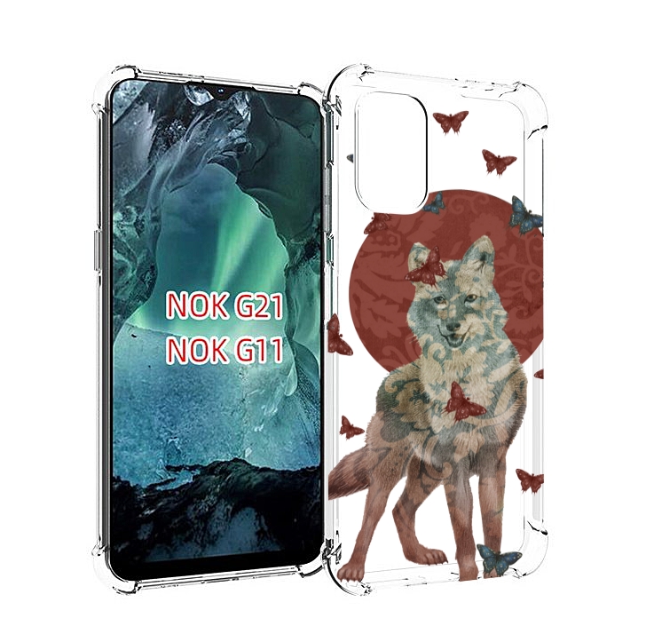 

Чехол Mypads Волчица С Бабочками Для Nokia G11/G21, Прозрачный, Tocco
