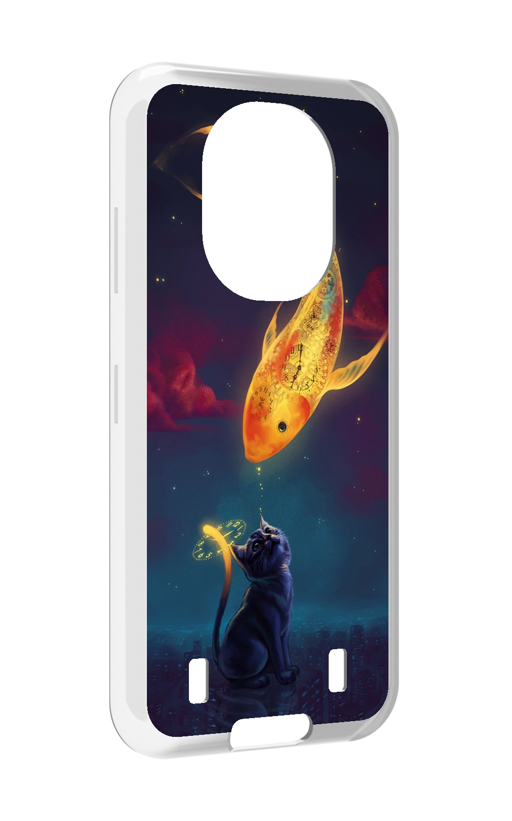

Чехол MyPads золотая-рыбка-часовая для Oukitel WP16, Прозрачный, Tocco