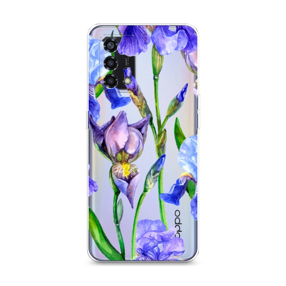 фото Силиконовый чехол "синие ирисы" на oppo reno 6 lite awog