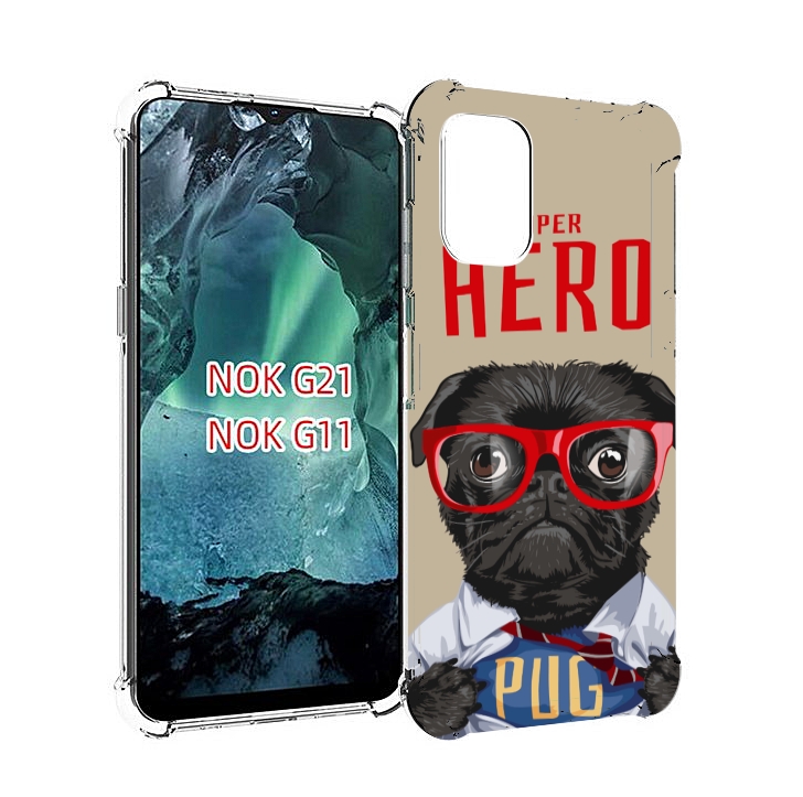 

Чехол Mypads Герой-Pug Для Nokia G11/G21, Прозрачный, Tocco