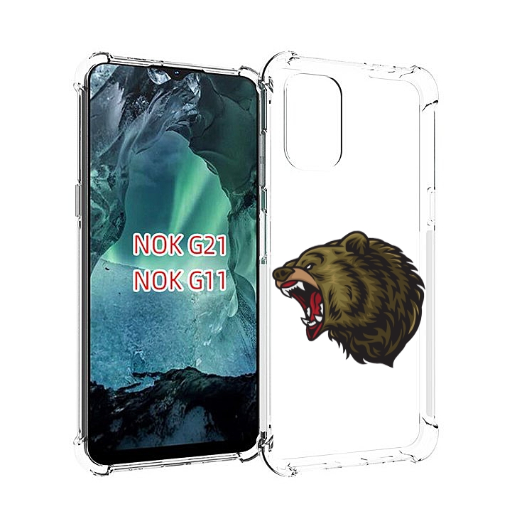 

Чехол Mypads Голова-Медведь Для Nokia G11/G21, Прозрачный, Tocco