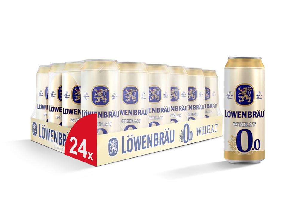 Пиво безалкогольное Lowenbrau Wheat (Ловенбрау Белое) банка 0,45 л, 24шт в упаковке