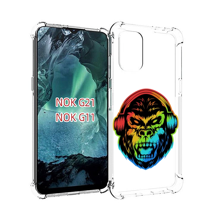 

Чехол Mypads Горилла-В-Наушниках Для Nokia G11/G21, Прозрачный, Tocco