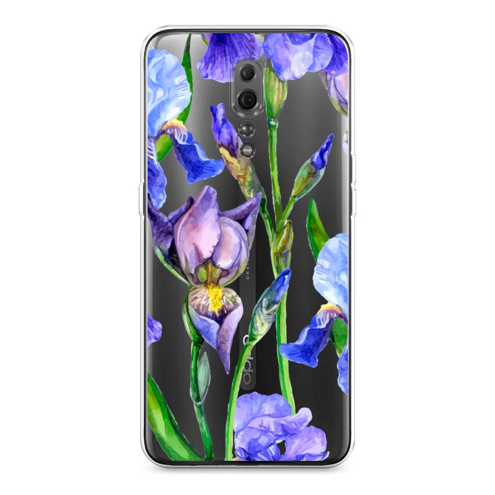 фото Силиконовый чехол "синие ирисы" на oppo reno z awog