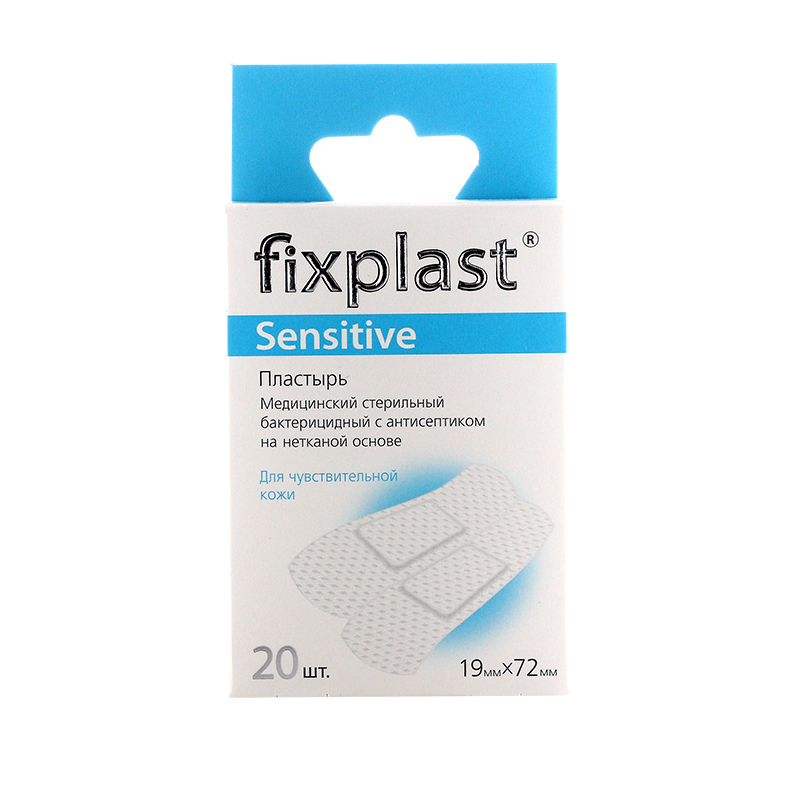 

Пластырь бактерицидный Fixplast для чувствительной кожи 20 штук, Прозрачный