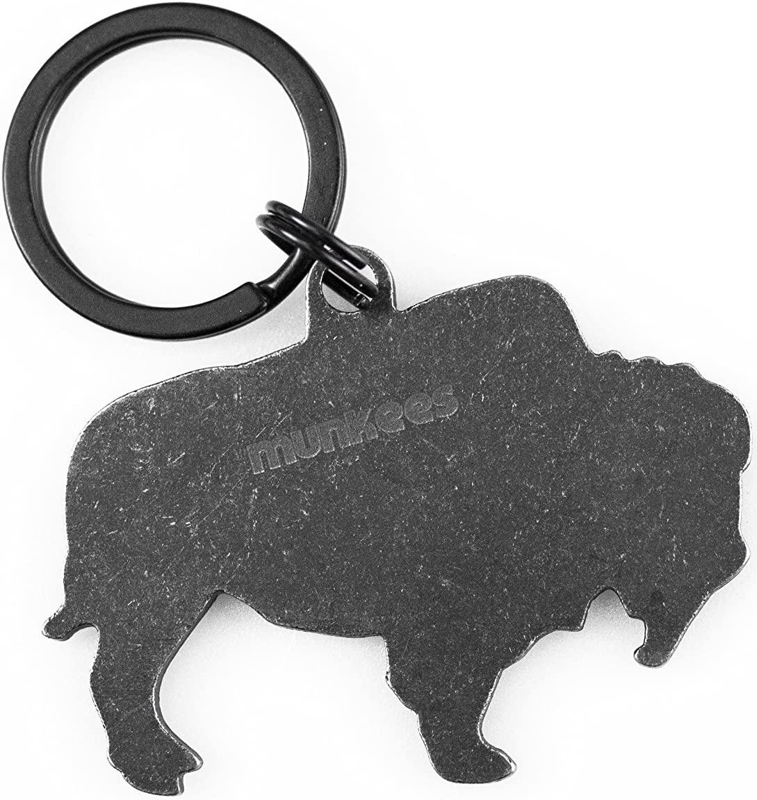 фото Брелок мужской munkees stainless bottle opener- bison, желтый / черный