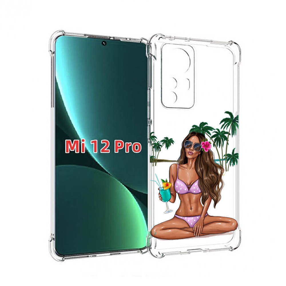 

Чехол MyPads Гавайская-девушка женский для Xiaomi 12S Pro, Прозрачный, Tocco