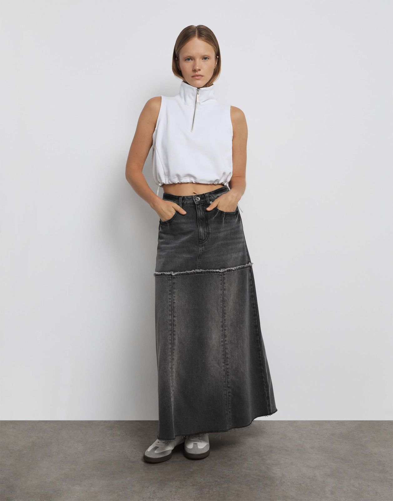 Джинсовая юбка женская Gloria Jeans GSK018796 серый серый-айс L170 3499₽