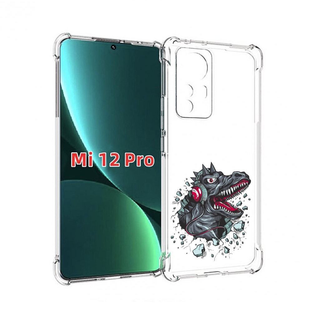 

Чехол MyPads Нарисованный динозавр в наушниках для Xiaomi 12S Pro, Прозрачный, Tocco