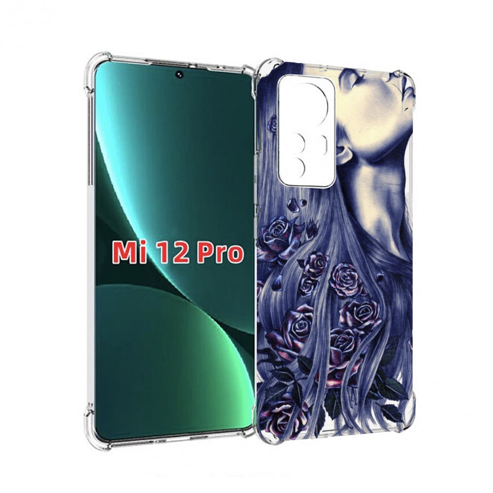 

Чехол MyPads Девушка с розами женский для Xiaomi 12S Pro, Прозрачный, Tocco