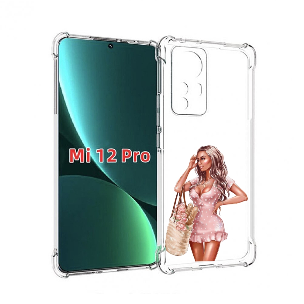 

Чехол MyPads Девушка-в-мини-платье женский для Xiaomi 12S Pro, Прозрачный, Tocco