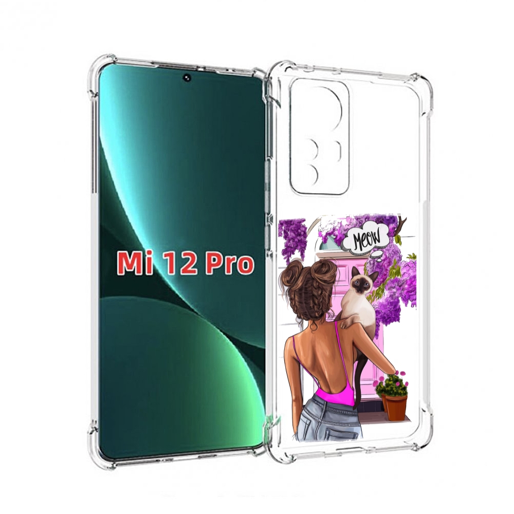 

Чехол MyPads Девушка-с-котиком женский для Xiaomi 12S Pro, Прозрачный, Tocco