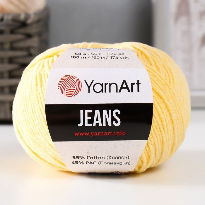 

Пряжа YarnArt "Jeans" 55% хлопок, 45% акрил 160 м, 1 шт, 50 г, 88 желтый (9464961)