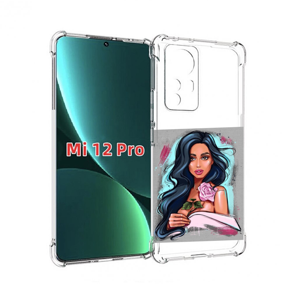 

Чехол MyPads Девушка-с-розовой-розочкой женский для Xiaomi 12S Pro, Прозрачный, Tocco