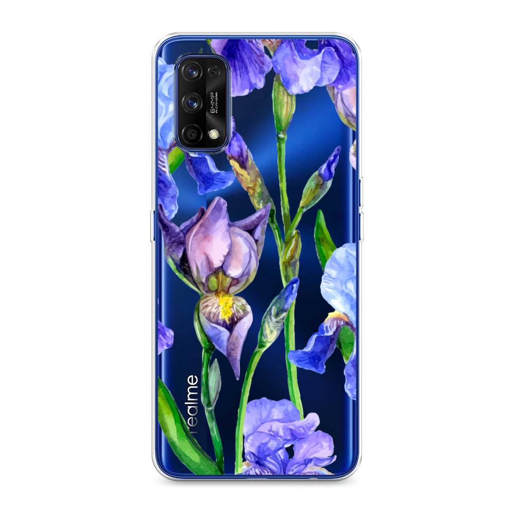 фото Силиконовый чехол "синие ирисы" на realme 7 pro awog