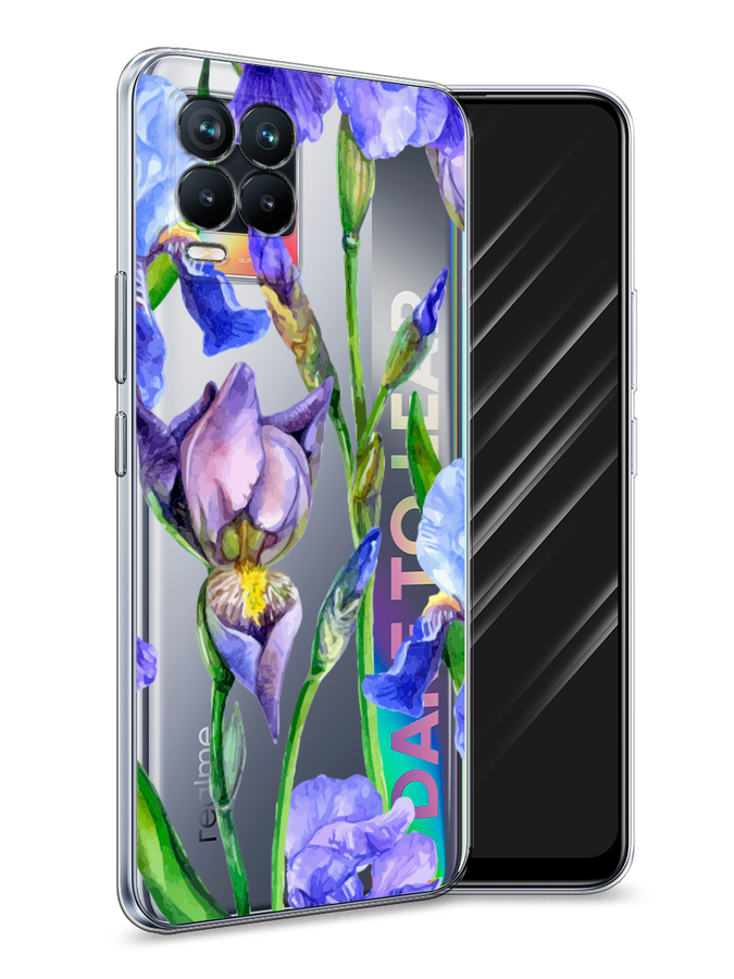 

Чехол Awog на Realme 8/8 Pro "Синие ирисы", Разноцветный, 255450-8