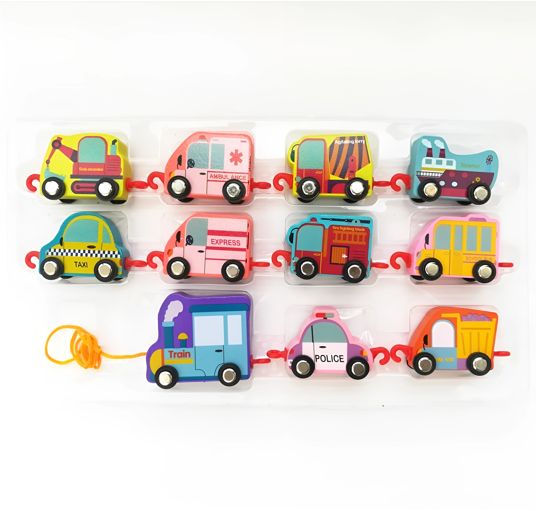 Набор деревянных машинок MUQIY Wooden mini cars, 11 штук набор миниатюрных деревянных конструкторов uniwood для девочек