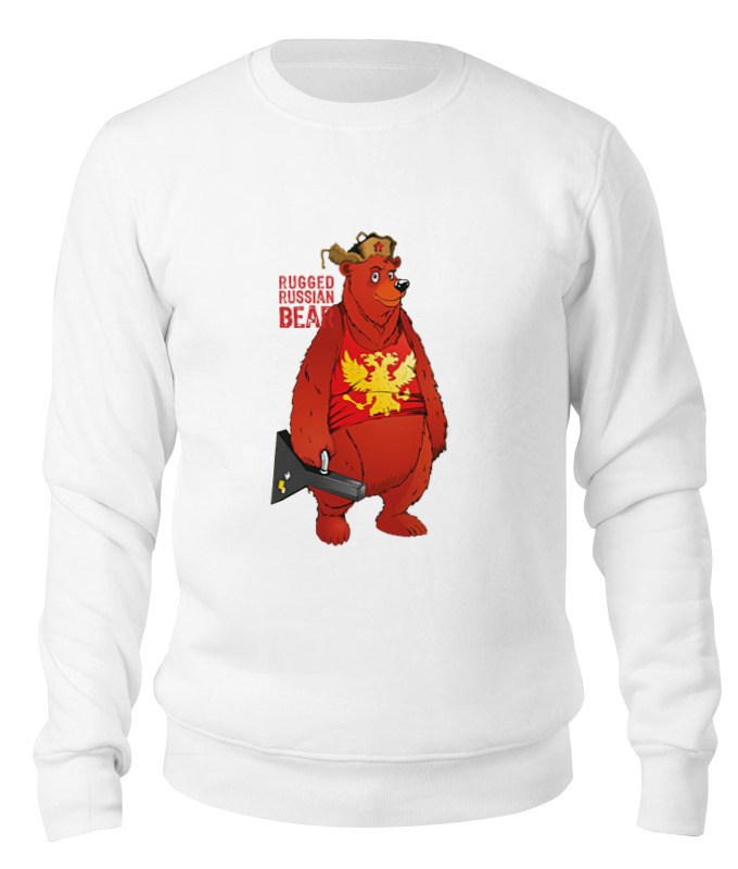 

Свитшот унисекс Printio Rugged russian bear белый XL, Rugged russian bear
