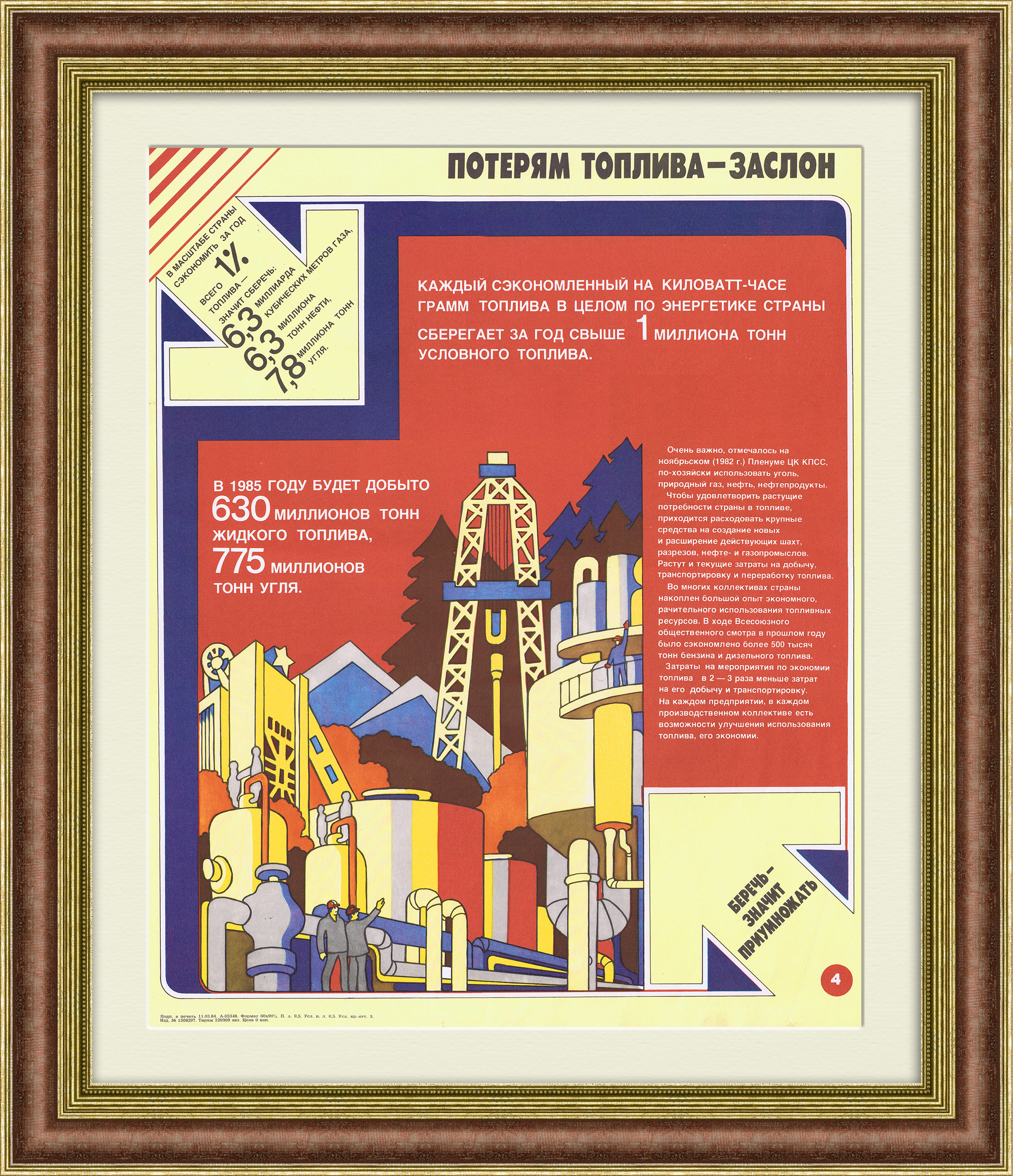

Потерям топлива - заслон! Советский плакат 1984 года