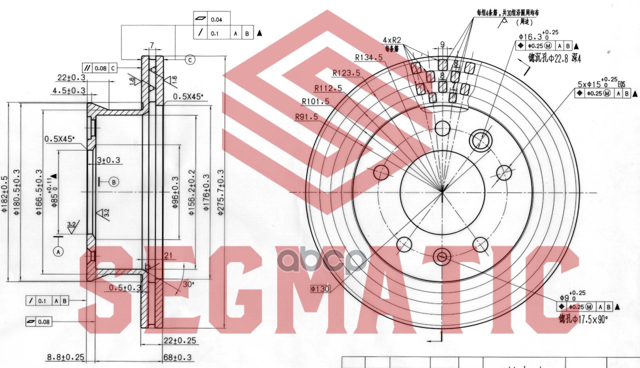 

Диск тормозной SEGMATIC SBD30093031