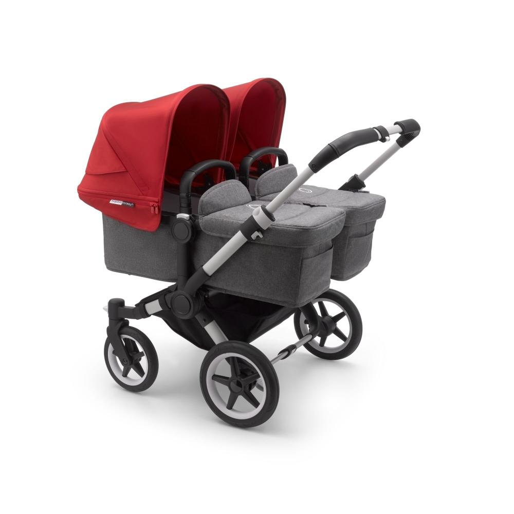 

Коляска 2 в 1 Bugaboo donkey3 twin alu/grey melange/red complete, Donkey3 Twin