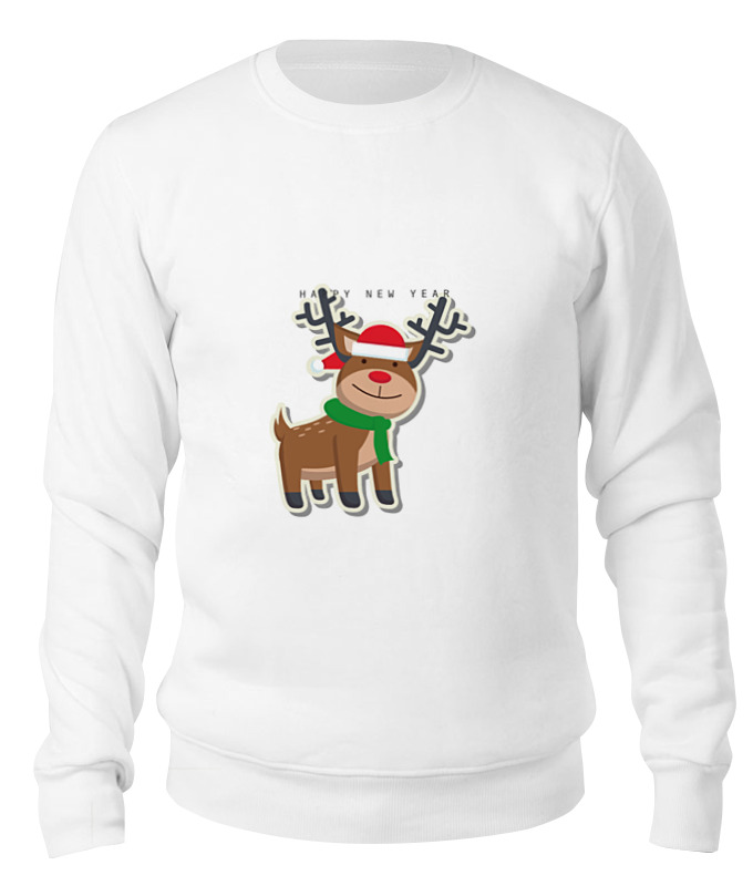 

Свитшот унисекс Printio Happy new year белый XL, Happy new year