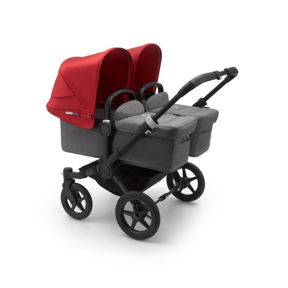 

Коляска 2 в 1 Bugaboo donkey3 twin black/grey melange/red, Donkey3