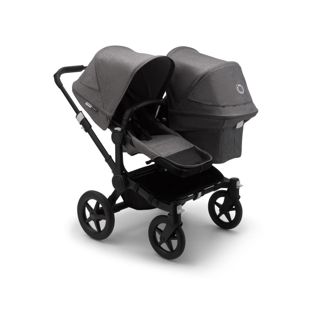 фото Коляска 2 в 1 bugaboo donkey3 duo black/grey melange/grey melange