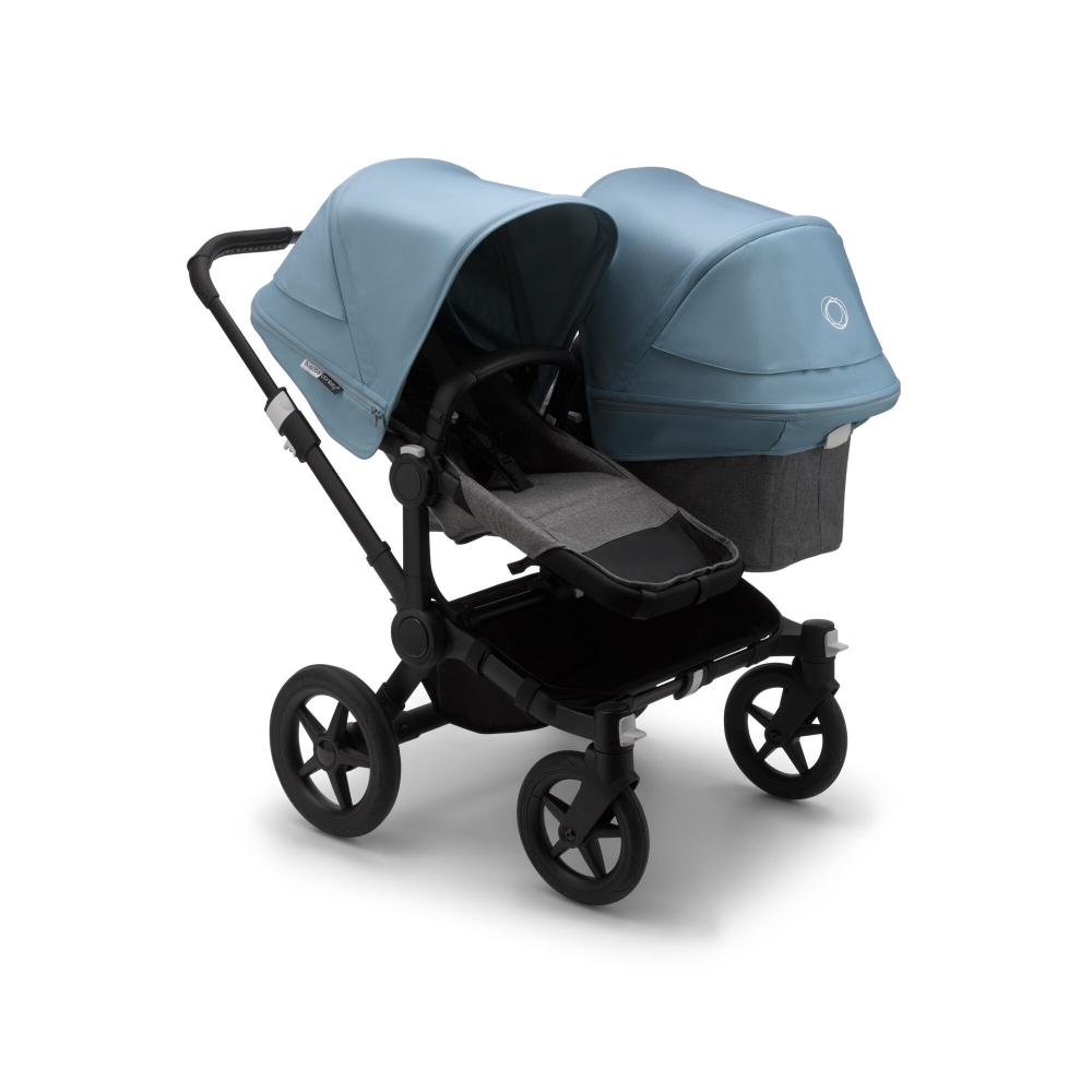 фото Коляска 2 в 1 bugaboo donkey3 duo black/grey melange/vapor blue