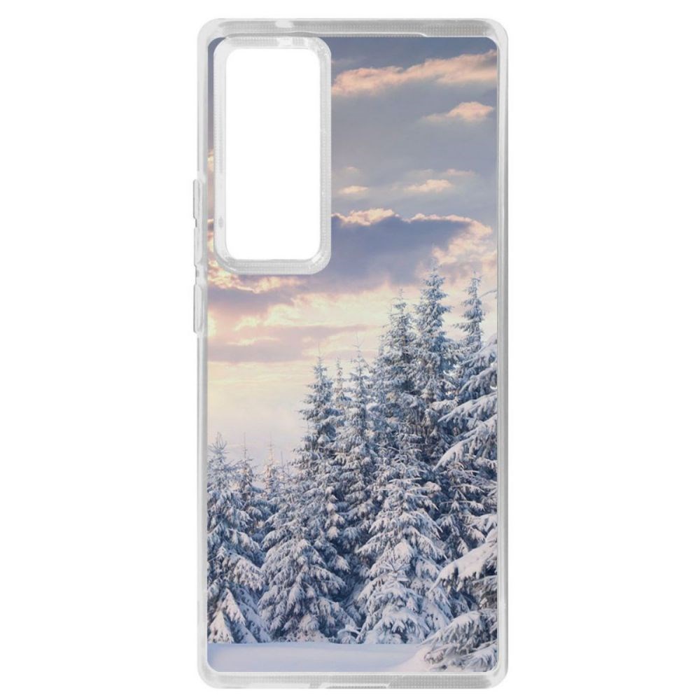 

Чехол-накладка Krutoff Clear Case Снежный пейзаж для Vivo X60 Pro, Прозрачный