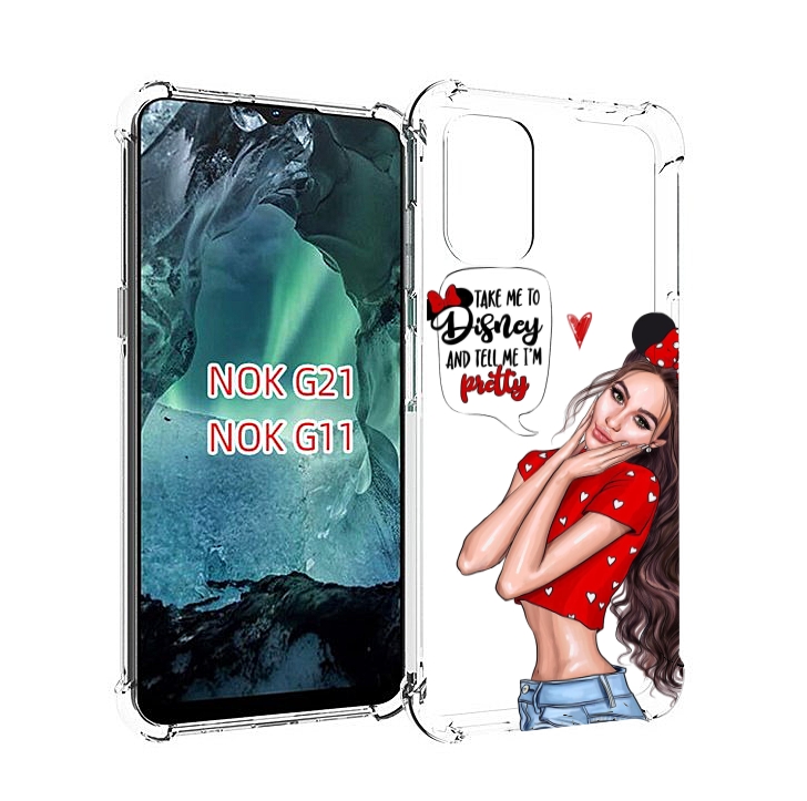 

Чехол Mypads Девушка-Мини Женский Для Nokia G11/G21, Прозрачный, Tocco